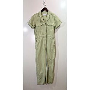 & Other Stories Women’s Denim Jumpsuit‎ Size S 4 Pistachio Green Cargo Gorpcore
